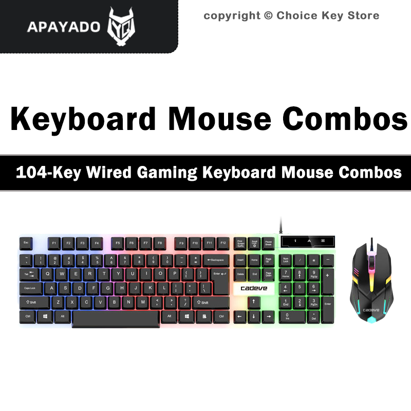 Gaming Keyboard And Mouse Combo - APAYADO LDK9122 Wired Gaming Keyboard Mouse