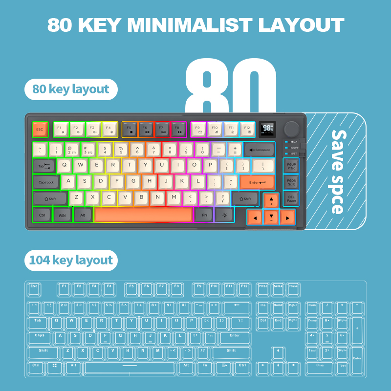 2.4G Dual-Mode Bluetooth Wirel - Gaming Keyboard Ergonomics review and price