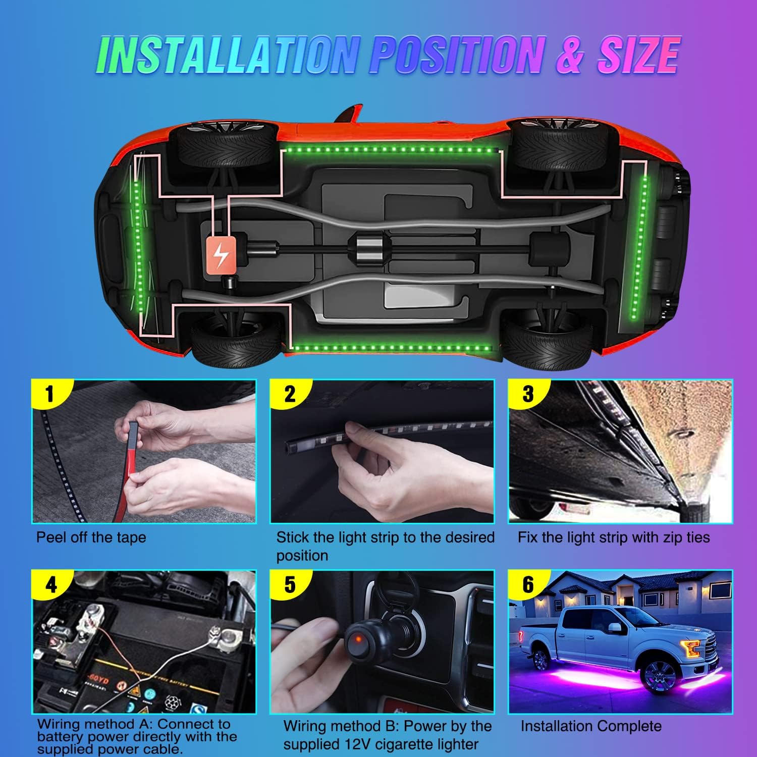 Car Underglow Neon Accent Stri - Rgb Underglow Strip review and price