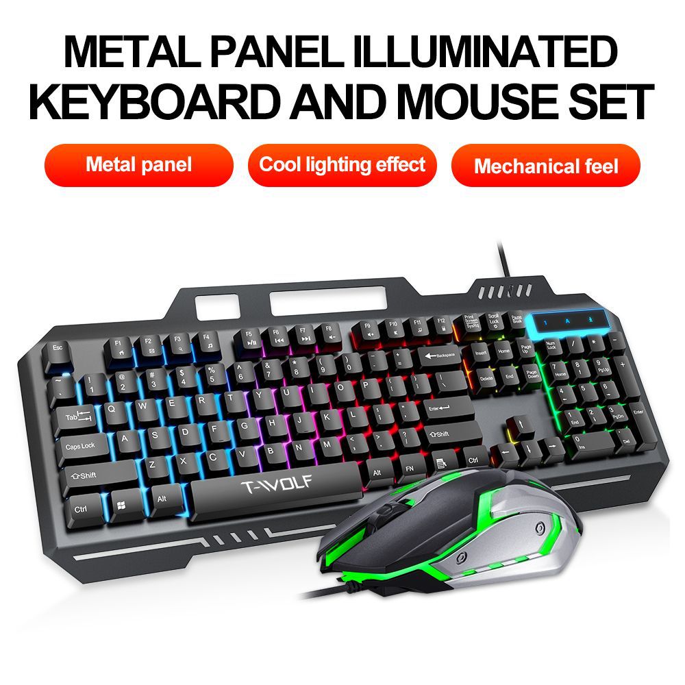 T WOLF TF600 Backlit Wired 104 - Gaming Keyboard And Mouse Combo review and price
