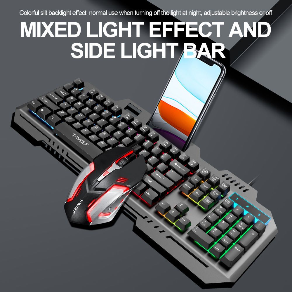 T WOLF TF600 Backlit Wired 104 - Gaming Keyboard And Mouse Combo review and price