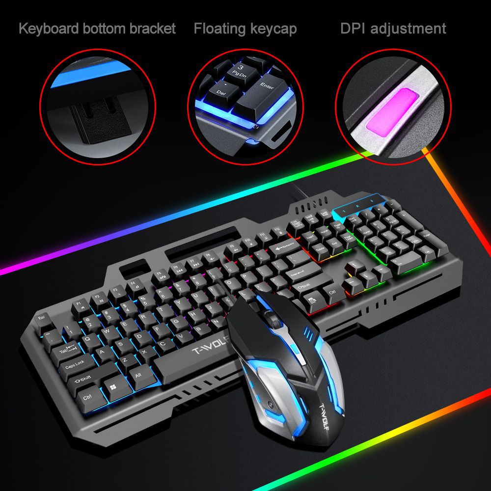 T WOLF TF600 Backlit Wired 104 - Gaming Keyboard And Mouse Combo review and price