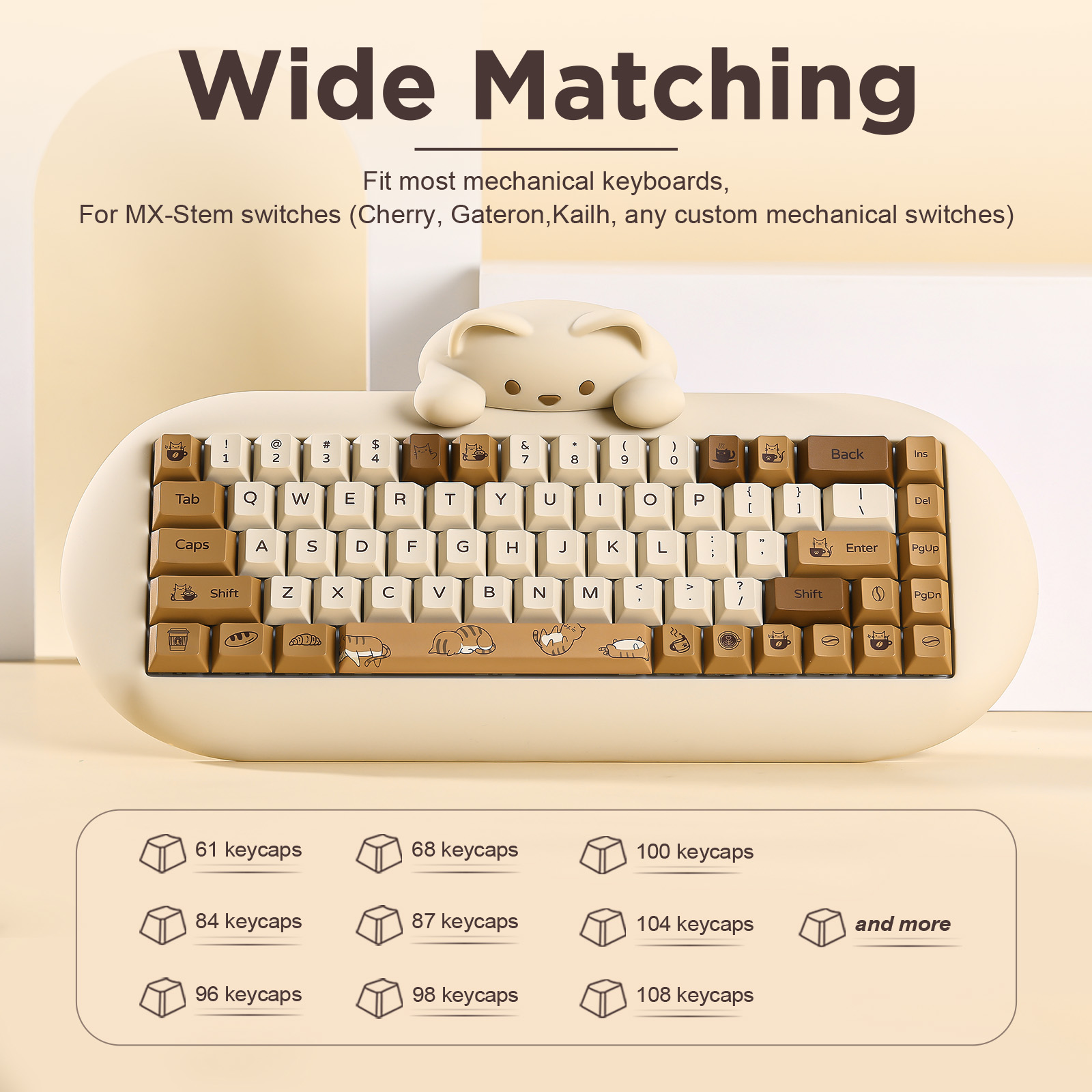 YUNZII Coffee Cat PBT Keycaps, - Gaming Keyboard Extension review and price